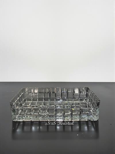 DERİN DİKDÖRTGEN TABAK KARE DEKOR ŞEFFAF