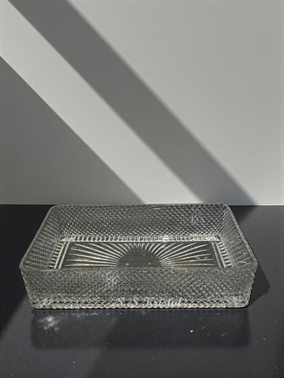 DERİN DİKDÖRTGEN TABAK TARAMA DEKOR ŞEFFAF