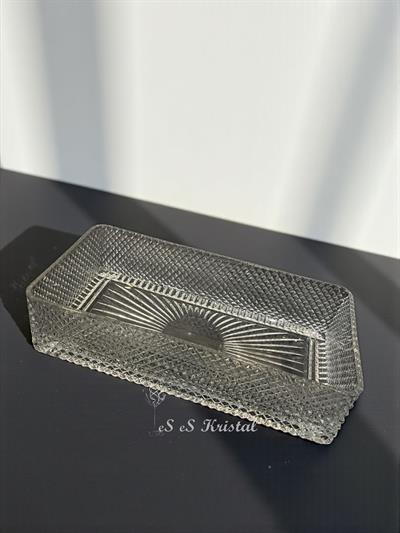 DERİN DİKDÖRTGEN TABAK TARAMA DEKOR ŞEFFAF