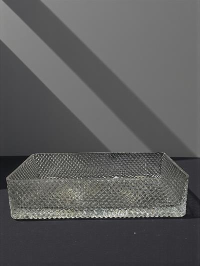 DERİN DİKDÖRTGEN TABAK TARAMA DEKOR ŞEFFAF