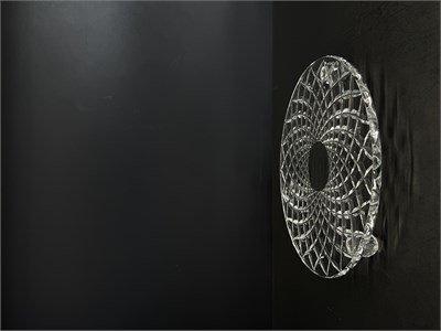 Düz Cam Tabak Kristal Top Ayaklı 21 Cm Kafes Şeffaf