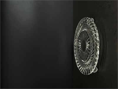 Düz Cam Tabak Kristal Top Ayaklı 21 Cm Sarmaşık Şeffaf