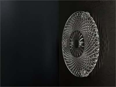 Düz Cam Tabak Kristal Top Ayaklı 21 Cm Tarama Şeffaf