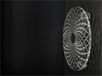 Düz Cam Tabak Kristal Top Ayaklı 28 Cm Kafes Şeffaf
