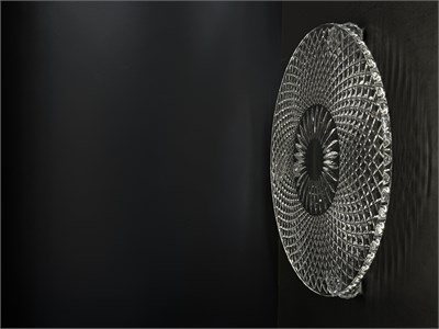 Düz Cam Tabak Kristal Top Ayaklı 28 Cm Tarama Şeffaf
