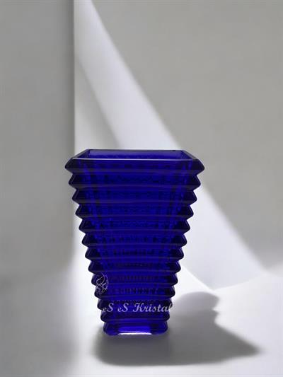Kalite Desen Kare Vazo 18 Cm Sadecam Mavi