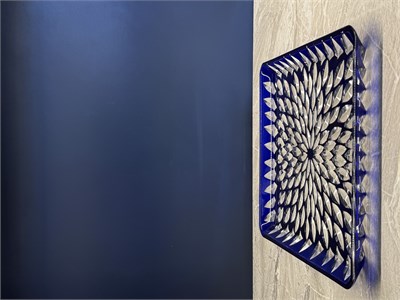Kare Tabak Büyük Boy Damla Mavi