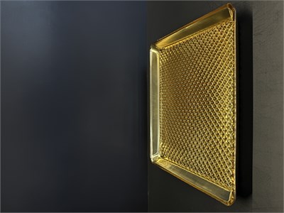 Kare Tabak Büyük Boy Tarama Dekor Gold