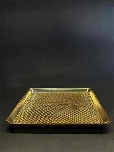 Kare Tabak Büyük Boy Tarama Dekor Gold