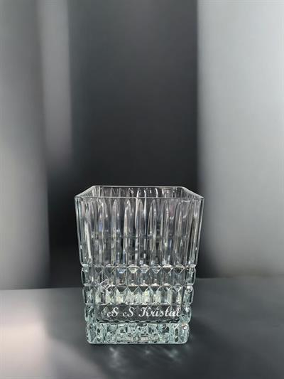 Kare Vazo 14 Cm Çit Şeffaf
