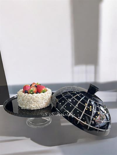 Kek Fanusu Büyük Boy Kare Siyah