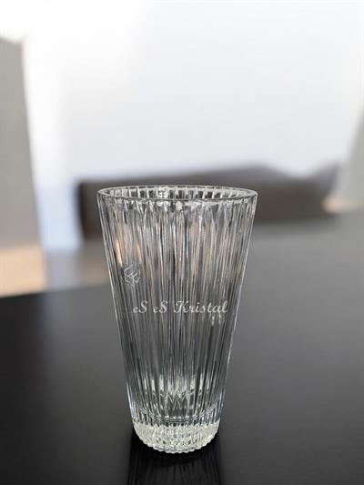 Konik Vazo 25 Cm Dik Kesme  Şeffaf