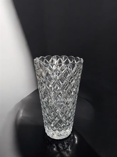 Konik Vazo 25 Cm Kafes Dilimli Şeffaf