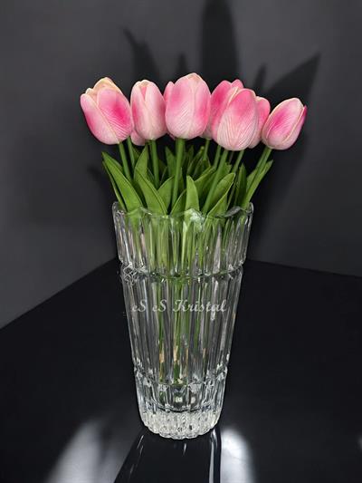 Konik Vazo 25 Cm Üzüm Dilimli Şeffaf