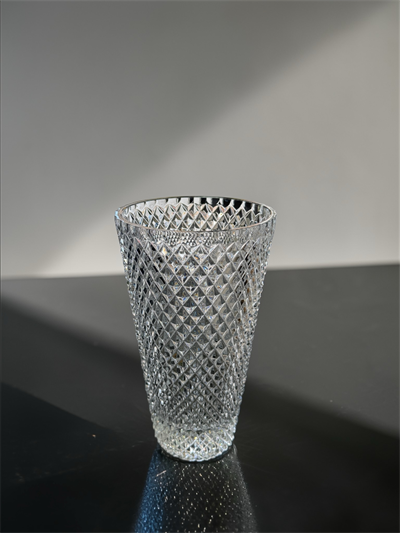 KONİK VAZO NO:1 /25CM TARAMA DEKOR ŞEFFAF