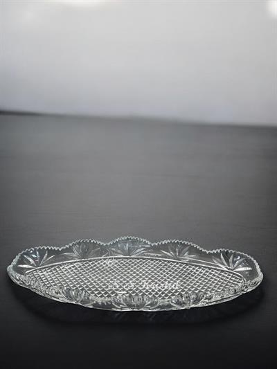 Kristal Kayık Tabak 40 Cm Püsküllü Şeffaf