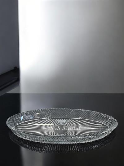 Kristal Kayık Tabak 40 Cm Tarama Şeffaf