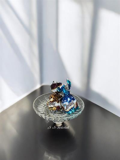 Küçük Boy Tek Katlı Lokumluk Kristal Top Ayaklı Çit Şeffaf