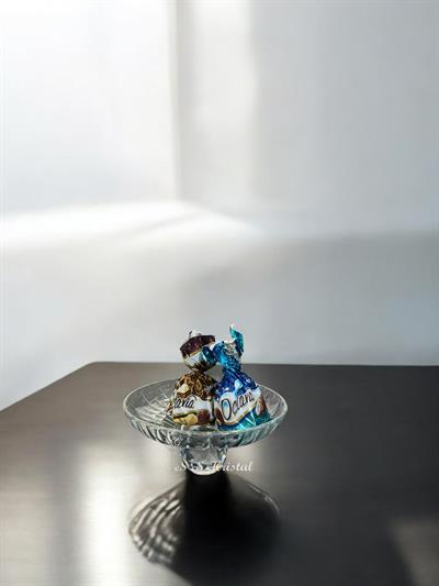 Küçük Boy Tek Katlı Lokumluk Kristal Top Ayaklı Çit Şeffaf