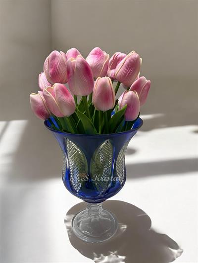 Lavin Vazo Kısa 25 Cm Taç Mavi