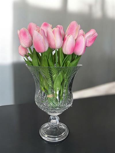 Lavin Vazo Kısa 25 Cm Taç Şeffaf