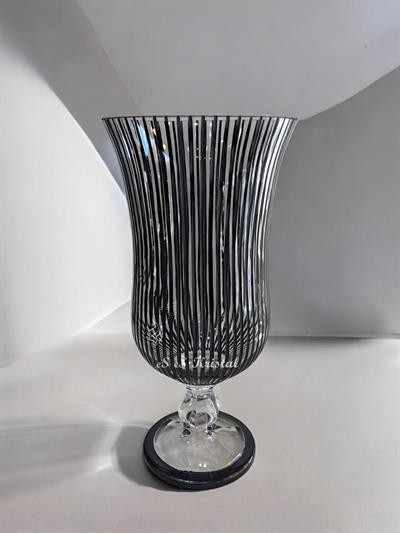 Lavin Vazo Uzun 35 Cm İnce Dik Kesme Şeffaf Mat Platin Şerit
