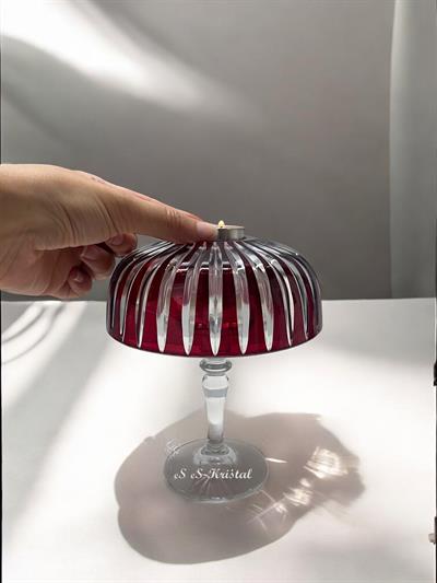 Mantar Abajur Mumluk Dik Kesme Kırmızı