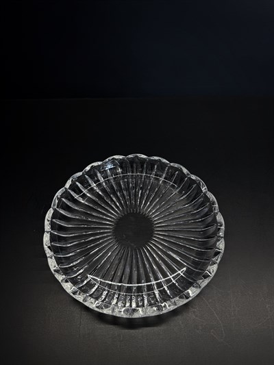 Pasta Tabağı 16 Cm Dik Kesme Dilimli Şeffaf 