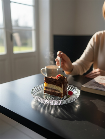 Pasta Tabağı 16 Cm Dik Kesme Dilimli Şeffaf 