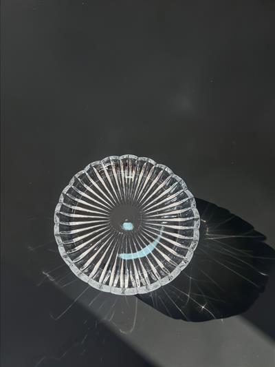 Pasta Tabağı 16 Cm Dik Kesme Dilimli Şeffaf 