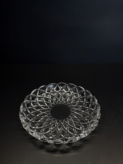 Pasta Tabağı 16  Cm Kafes Dilimli Şeffaf 