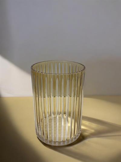 Silindir Düz Vazo 20 Cm Dik Kesme Amber