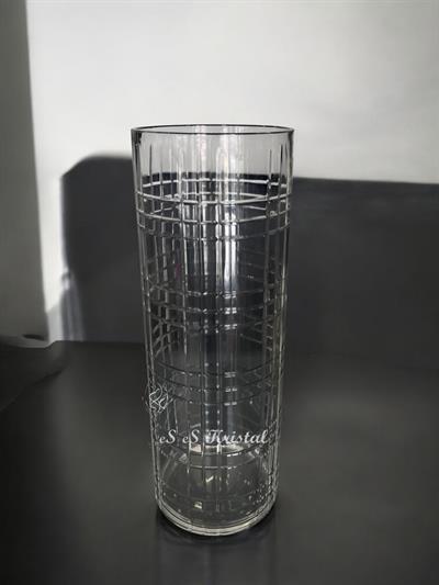 Silindir Düz Vazo 40 Cm Kesit Şeffaf