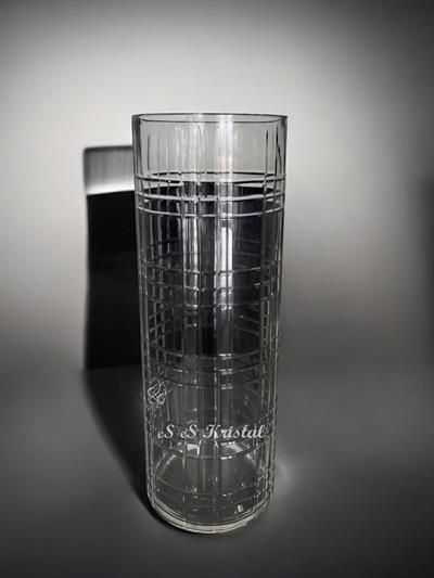 Silindir Düz Vazo 40 Cm Kesit Şeffaf
