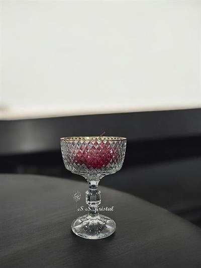 Uzun Ayaklı Dondurmalık  Tarama Şeffaf Altın Şerit Altın