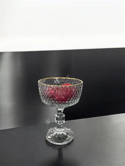 Uzun Ayaklı Dondurmalık  Tarama Şeffaf Altın Şerit Altın