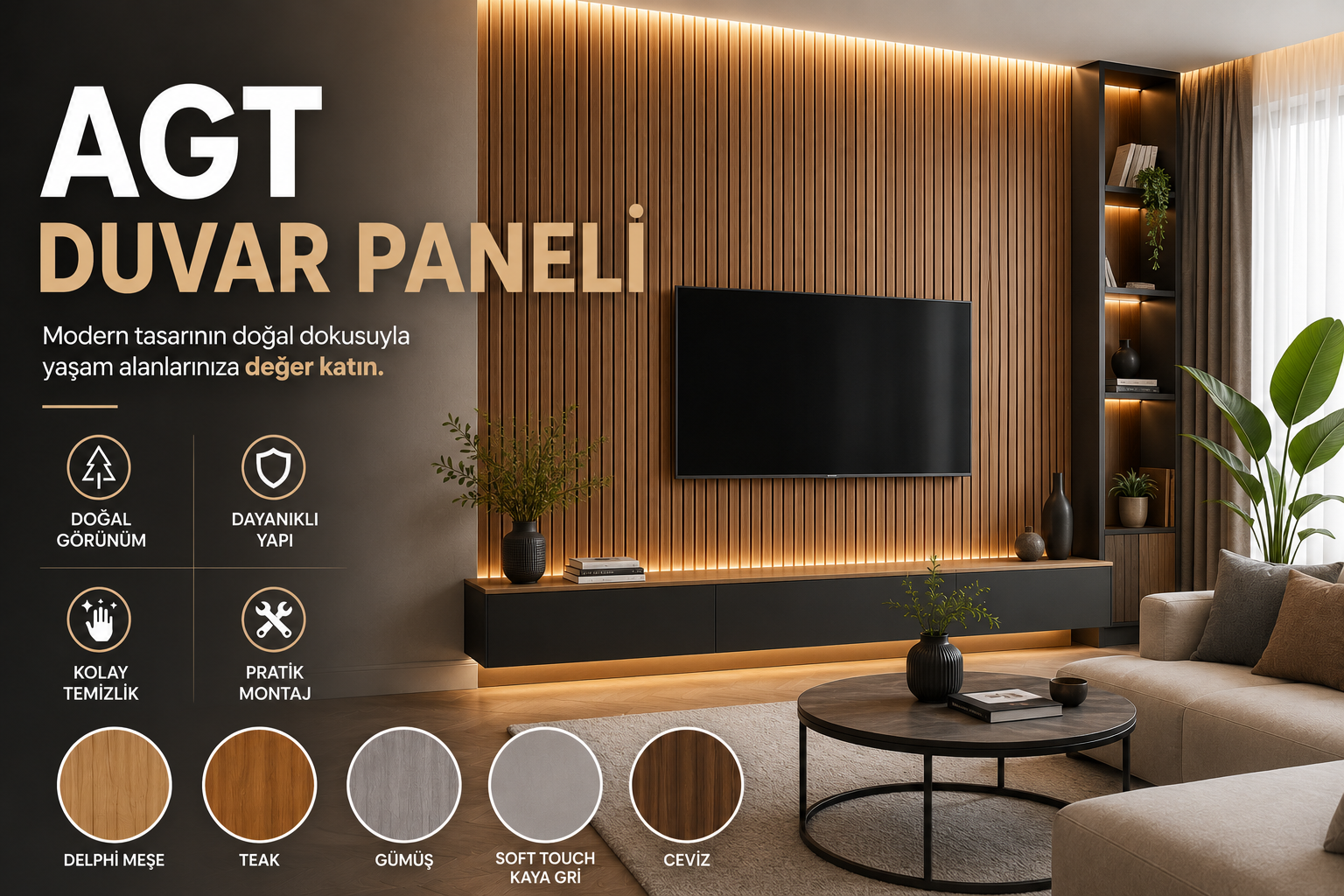 AGT duvar paneli modelleri ile modern dekorasyon