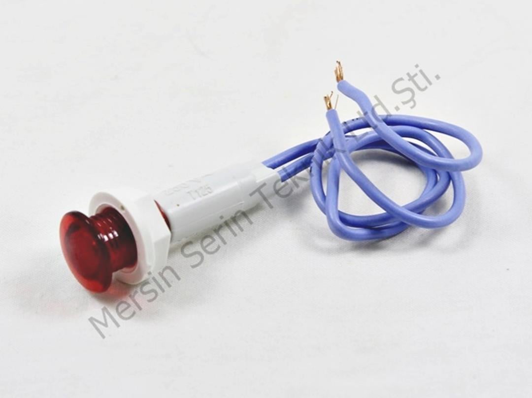10mm Kırmızı Kablolu Somunlu Sinyal Lambası 
