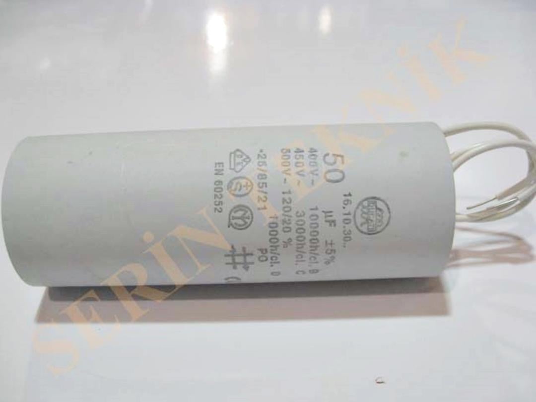 50 Mikrofarad 450V AC Daimi Devre Kondansatörü