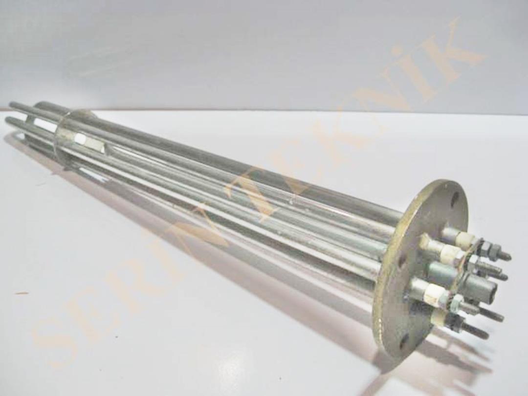 Endüstriyel Mutfak ısıtıcı Rezistansı Yuvarlak Sarı 4 del.Flanşlı 6000W
