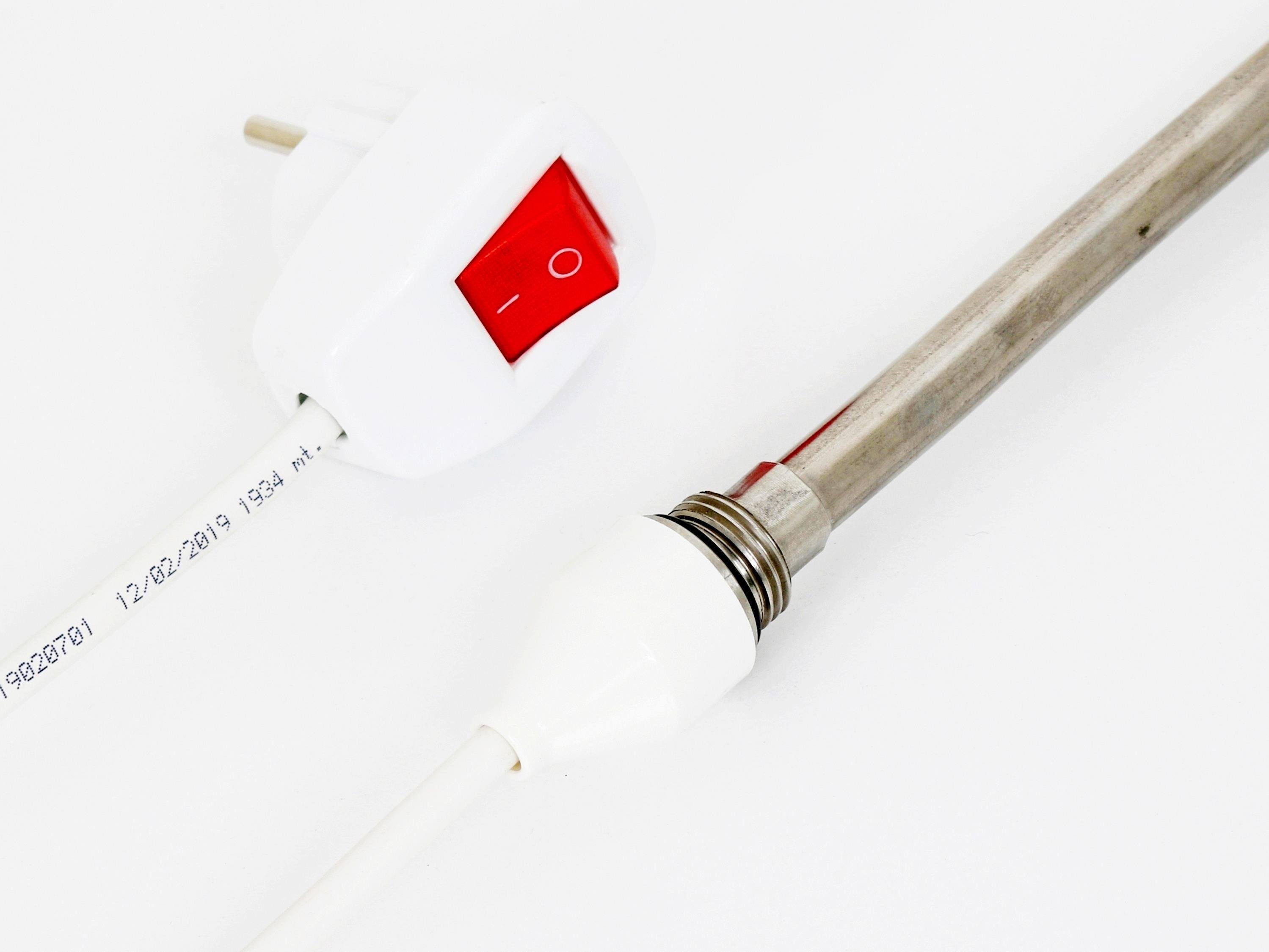 Havlupan Isıtıcı Rezistans 900 W / 230 V / L:710 MM, Beyaz, On/Off Anahtar, HP04 Model - Towel Radiator Heater Resistors 900 W / 230 V / L:710 MM, White, On/Off Switch, HP04
