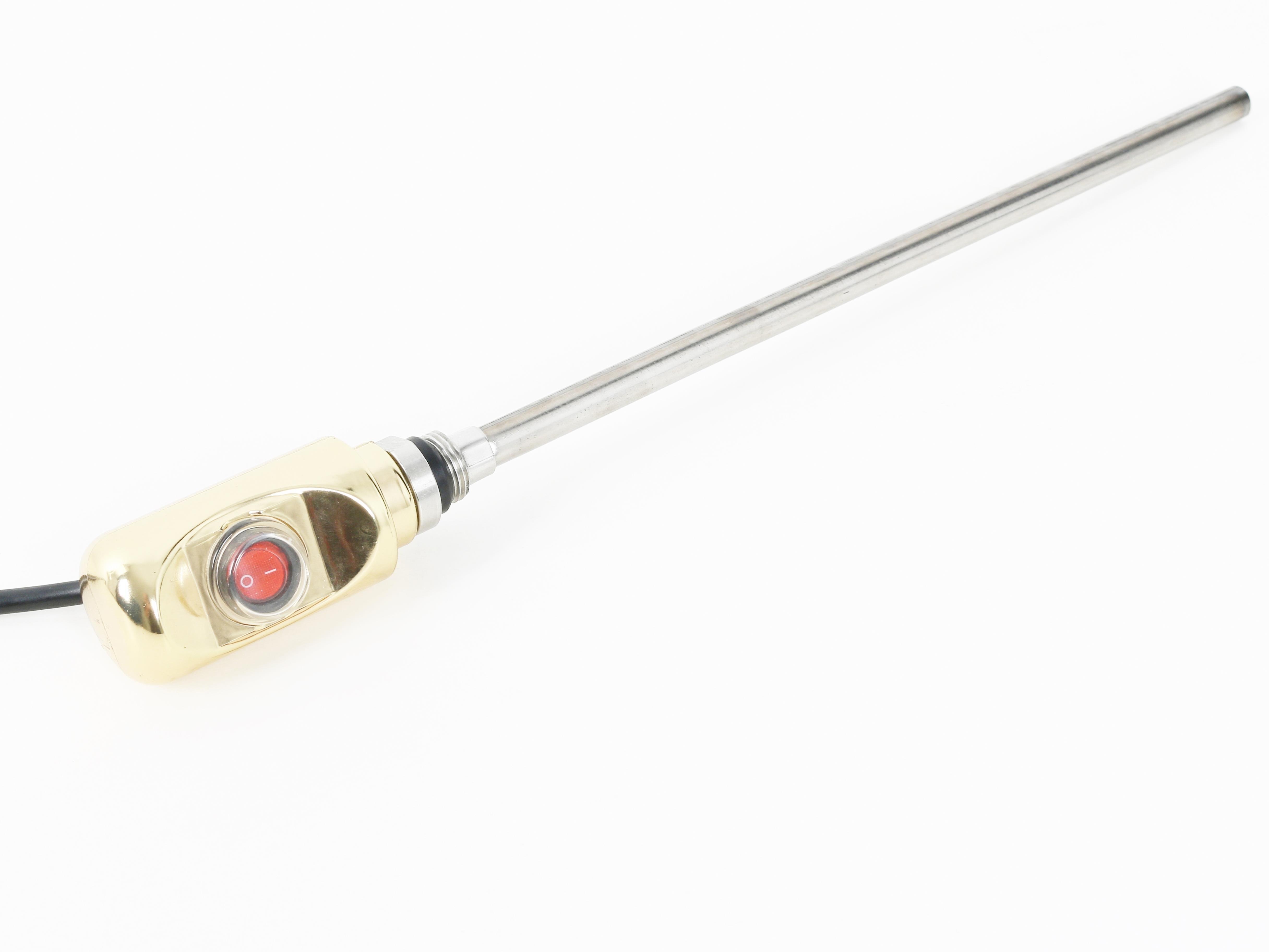 Havlupan Isıtıcı Rezistans 500 W / 230 V / L:450 MM, Altın, On/Off Anahtar, HP03 Model - Towel Radiator Heater Resistors 500 W / 230 V / L:450 MM, Gold, On/Off Switch, HP03