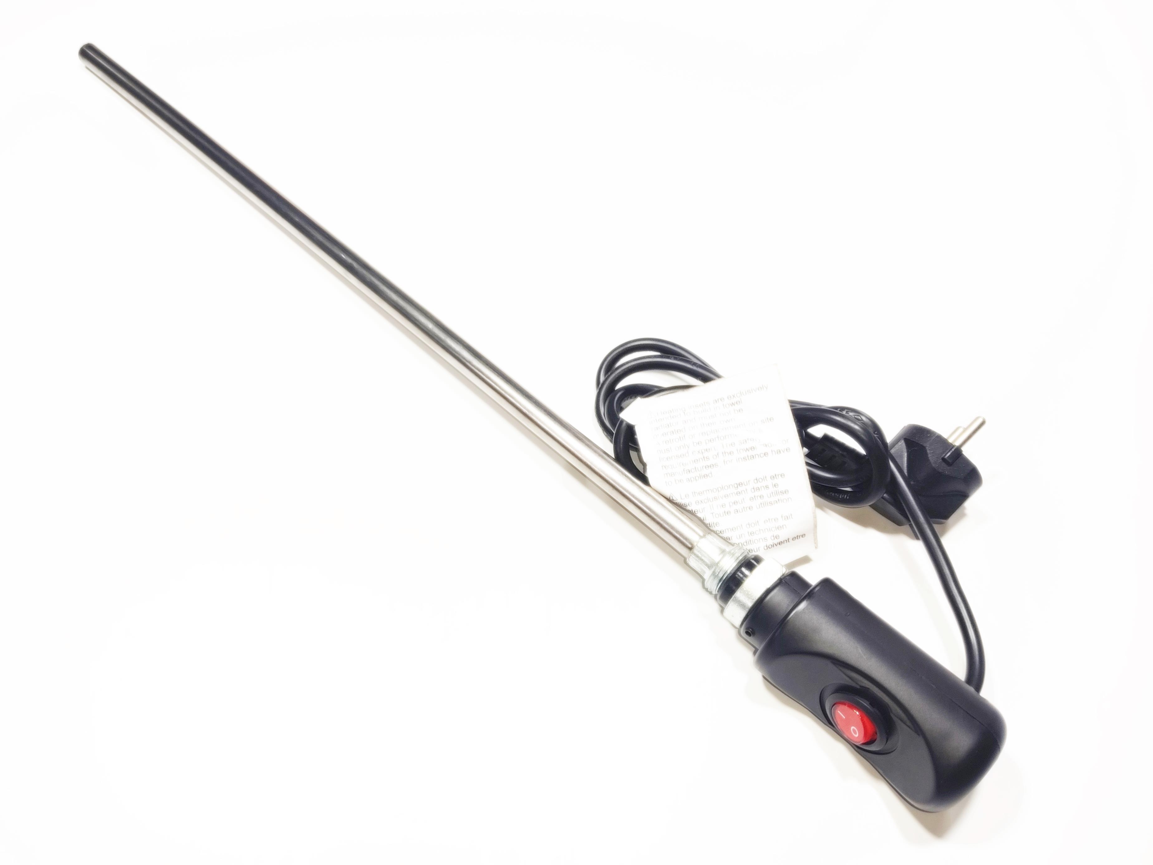 Havlupan Isıtıcı Rezistans 500W / 230V / L:450MM, Siyah, On/Off Anahtar, HP03 Model - Towel Radiator Heater Resistors 500W / 230V / L:450MM, Black, On/Off Switch, HP03