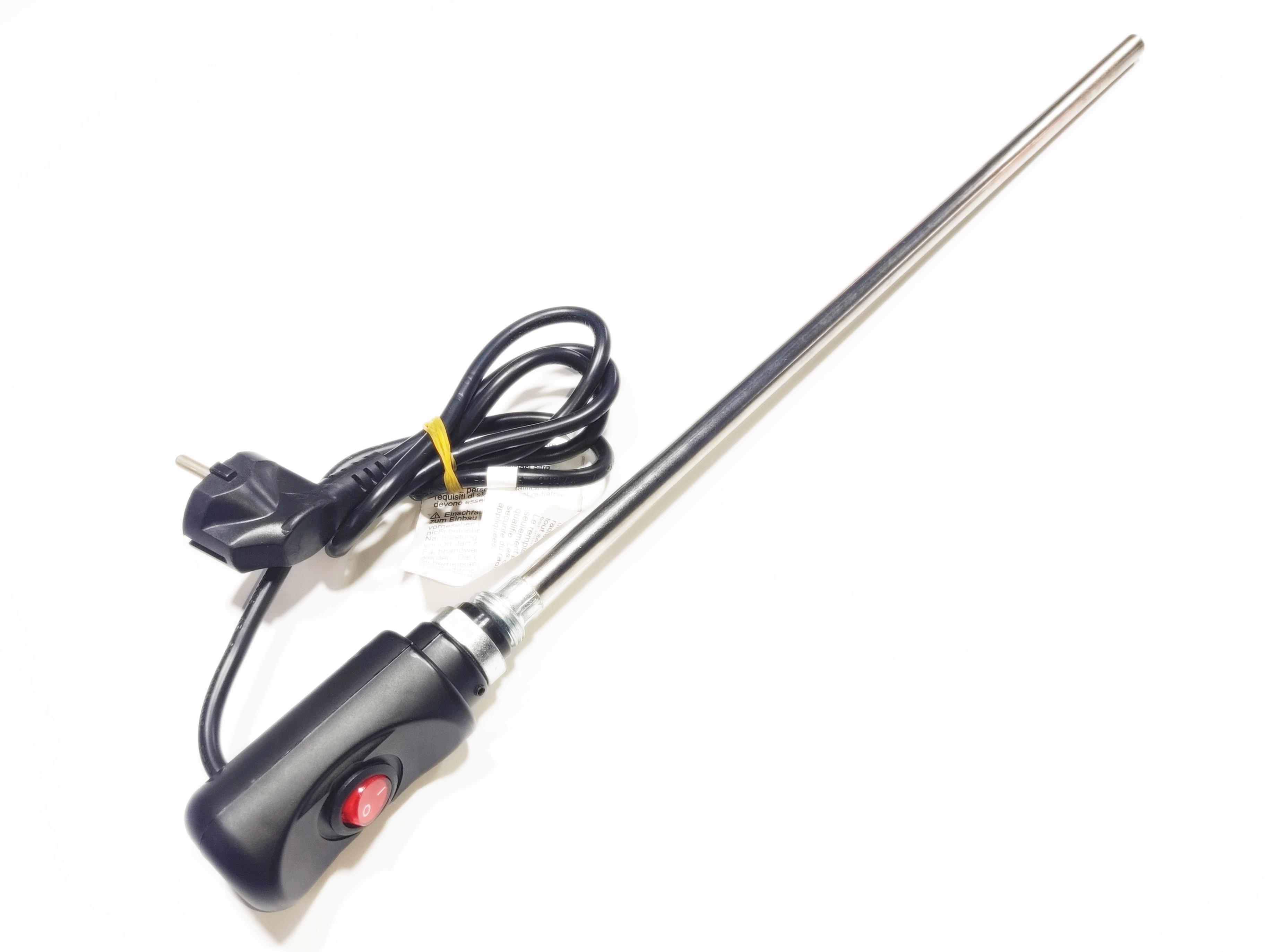 Havlupan Isıtıcı Rezistans 600W / 230V / L:550MM, Siyah, On/Off Anahtar, HP03 Model - Towel Radiator Heater Resistors 600W / 230V / L:550MM, Black, On/Off Switch, HP03