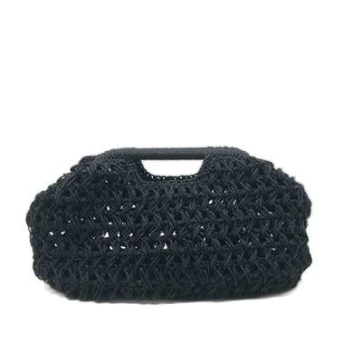 Aura Siyah Burslu El Örgüsü Clutch Çanta, Besa Bags El İşi Çantalar