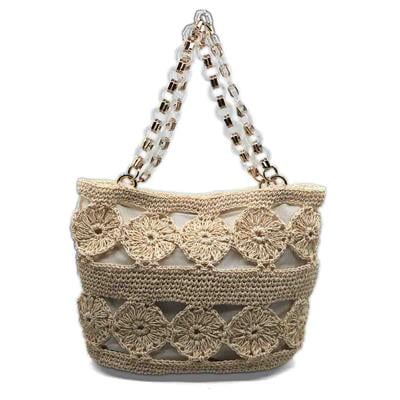 Daisy Tığ İşi Motifli Zincir Askılı Çanta, Besa Bags El İşi Çantalar