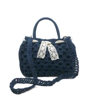 El Yapımı Örgü Lacivert Çapraz & El Çantası