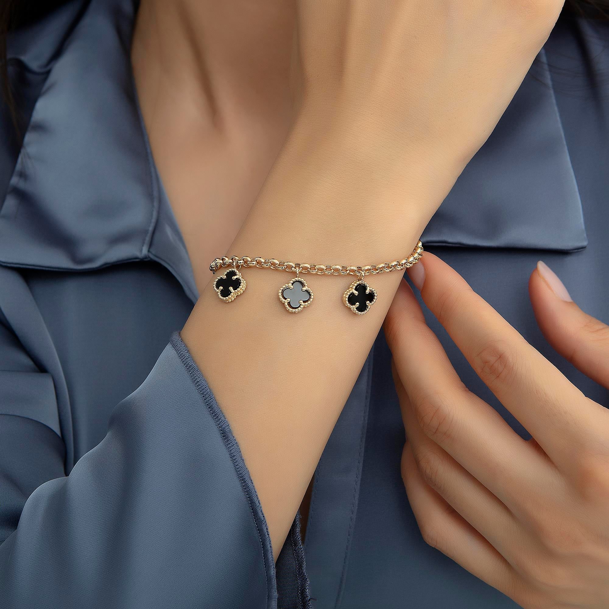 14 AYAR ALTIN CHARM YONCA BİLEKLİK
