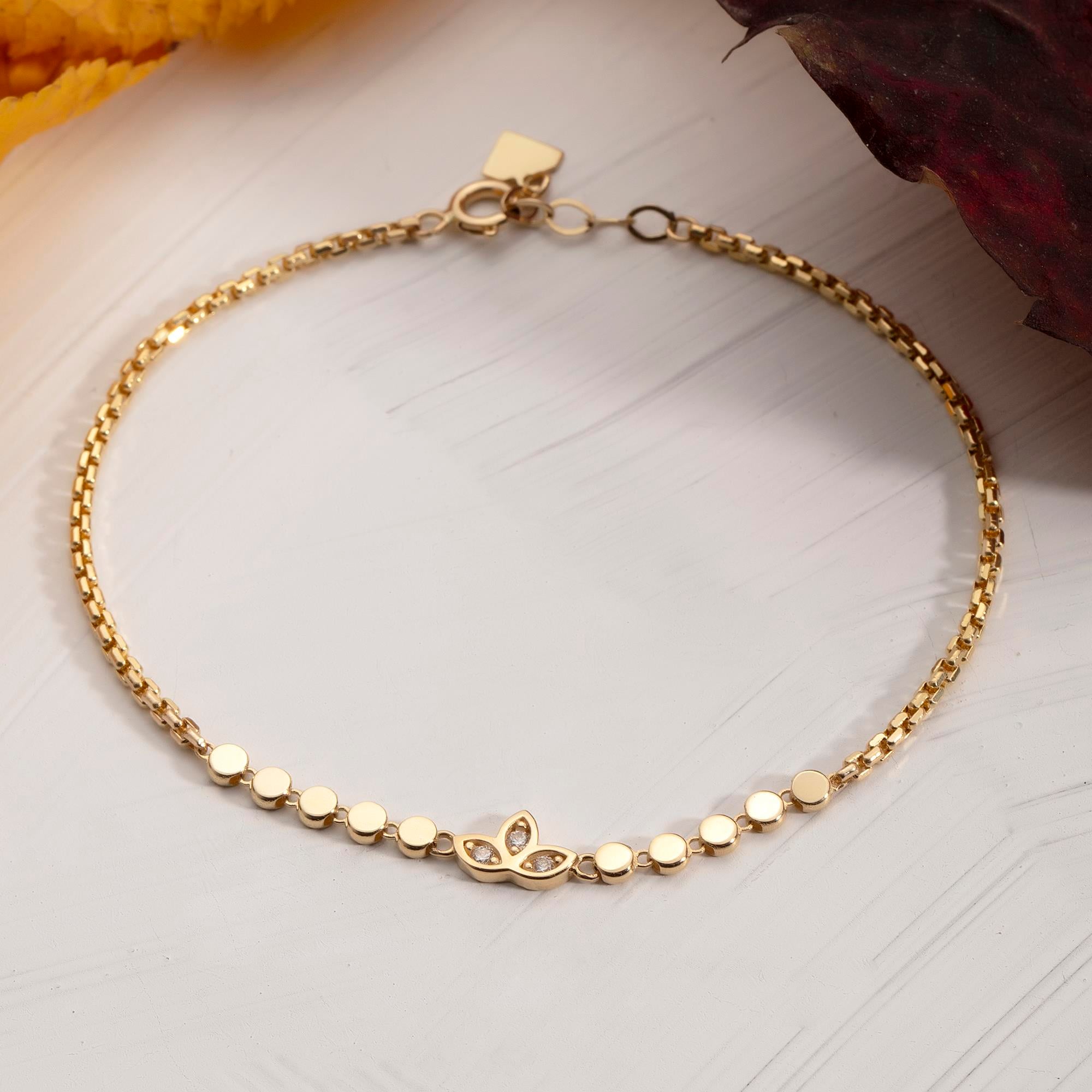 14 Ayar Altın Lotus Çiçeği Bileklik