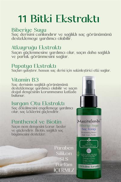 Biberiye Suyu Saç Toniği ( 11 Bitki Ekstraklı ) 150 Ml